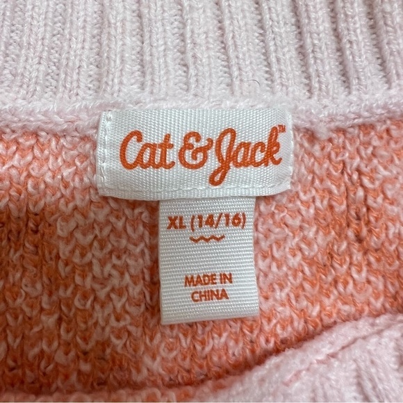 Cat & Jack Cozy Light Pink Colorful Pattern Crewneck Sweater Knit Size XL 14/16 - Picture 7 of 10